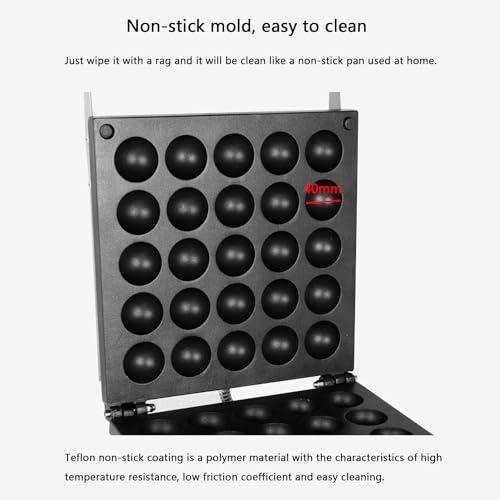 DAZULI Mini Dutch Pancake Baker Maker Commercial Electric Dorayaki Maker Muffin Making Machine Non-stick Waffle Pancake Maker for Restaurant Bakery Leisure Snack Bar,50hole