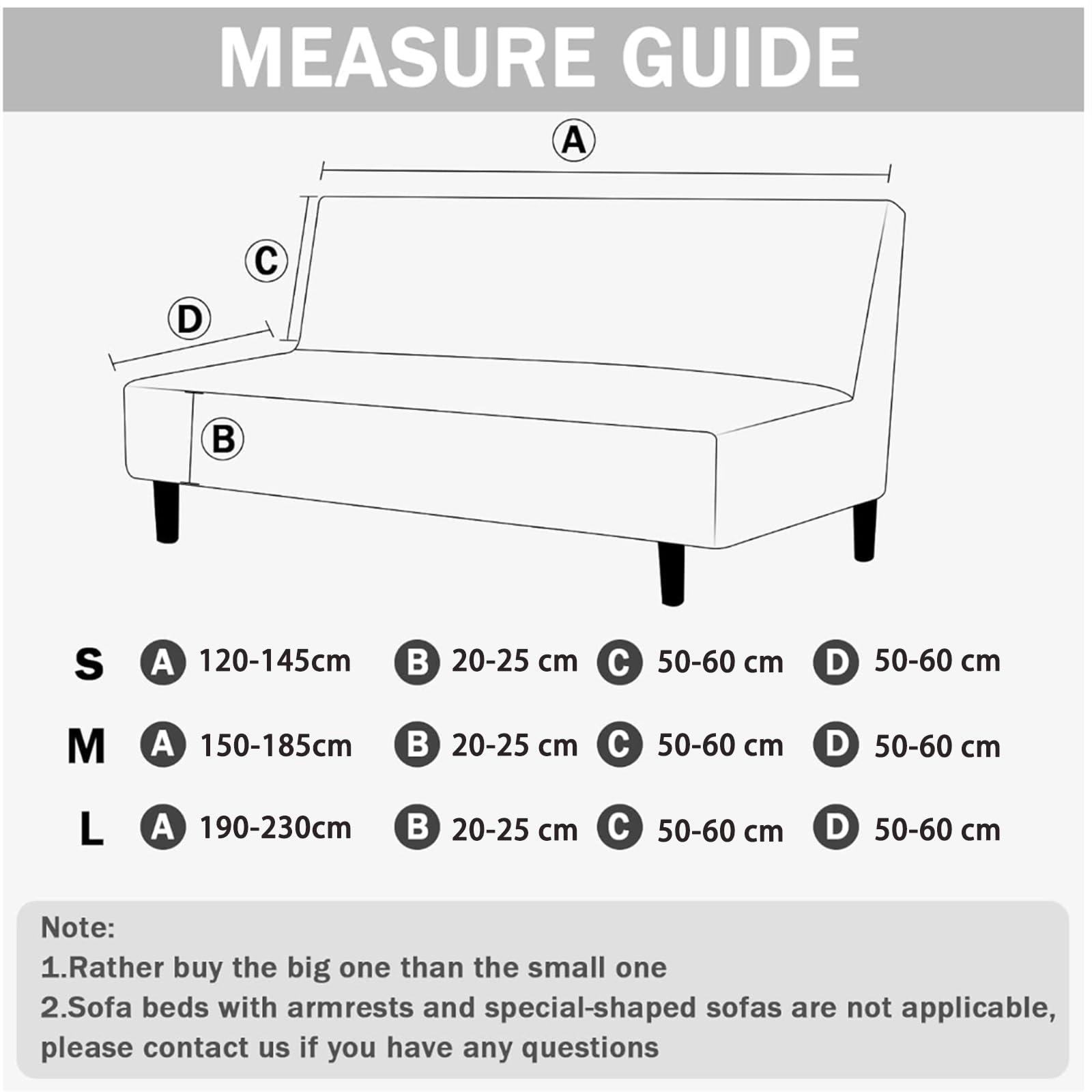 MSAVRWJCE MSAVRWJCE Stretch Armless Futon Cover, Futon Mattress Cover Soft Futon Covers Furniture Protector with Elastic Bottom, Solid Color Jacquard Futon Slipcovers Washable Futon Couch Cover,6,S