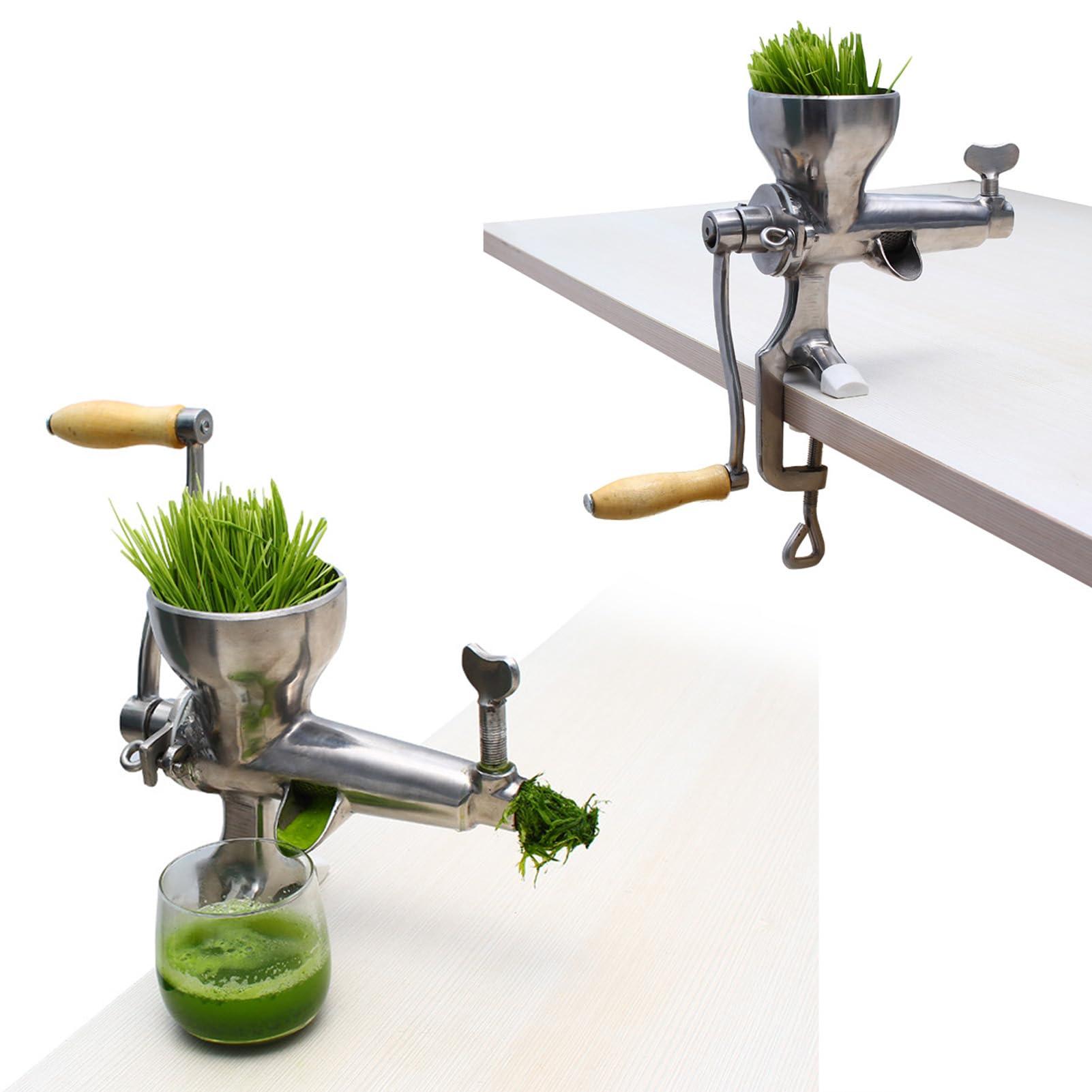 Asixxsix Asixxsix Manual Wheatgrass Juicer, Stainless Steel Manual Juicer Fruit Vegetables Squeezer Tabletop Clamp Manual Juicer Extractor for Ginger Celery Grape, Wheatgrass Grinder