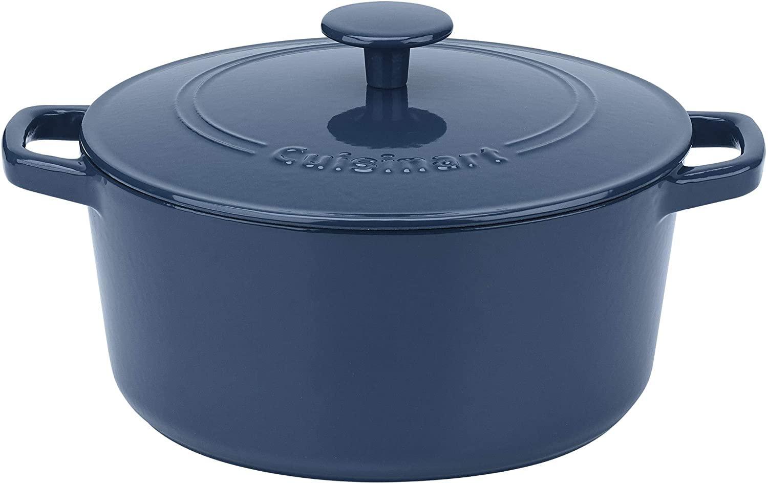 Cuisinart Cuisinart Chef\'s Classic Enameled Cast Iron Round Covered Casserole (Provencal Blue, 5- Quart)