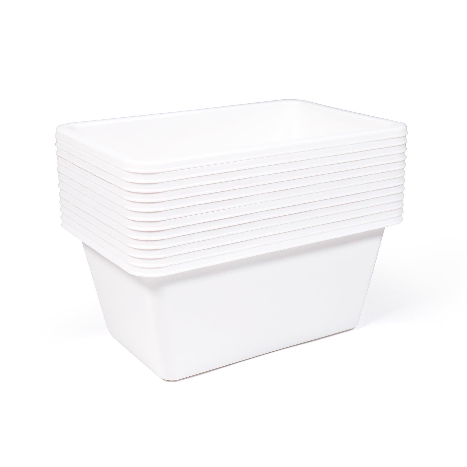 Humble Crew Humble Crew Toy Storage Bins for Kids, Set of 12, White, Small - Sturdy, Colorful Plastic Storage Bins for Classroom, Playroom, Nursery, and More - Premium Toddlers Toy Organizer Bins