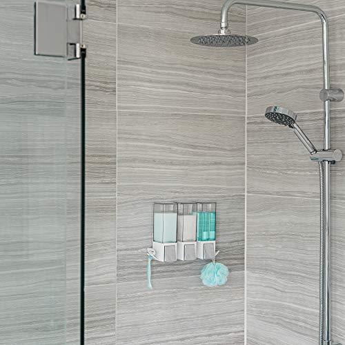 Better Living Better Living Products Clever Triple Shower Dispenser 3, Shampoo and Soap Dispenser, 3 x 17 fl. oz. White, 11.25\" x 3.5\" x 8.25\"