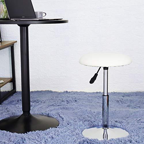 FURWOO FURWOO Round Vanity Stool Height Adjustable Shop Stools Swivel Office Stool Chair Counter Stool Mini Bar Stool Small(White)