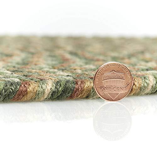 Super Area Rugs Super Area Rugs Braided Rug Sanibel Indoor/Outdoor Braided Classic American Made Carpet, Basil Tweed, 2' x 8' Oval Runner