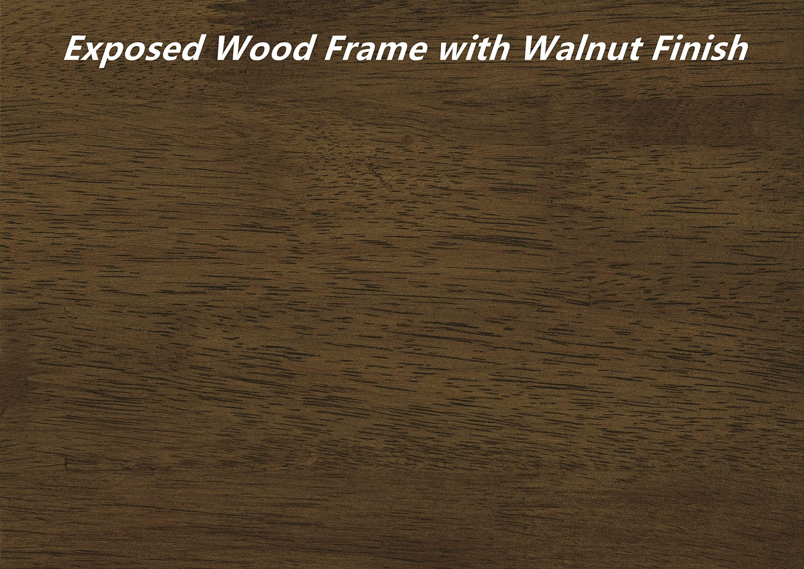 KJGJ KJGJ Retro Mid Century Accent Chair with Cushion Modern Armchair Side Chair Upholstered Lounge Chair with Walnut Finish Solid Wood Perfect for Bedroom Living Room (Light Brown)