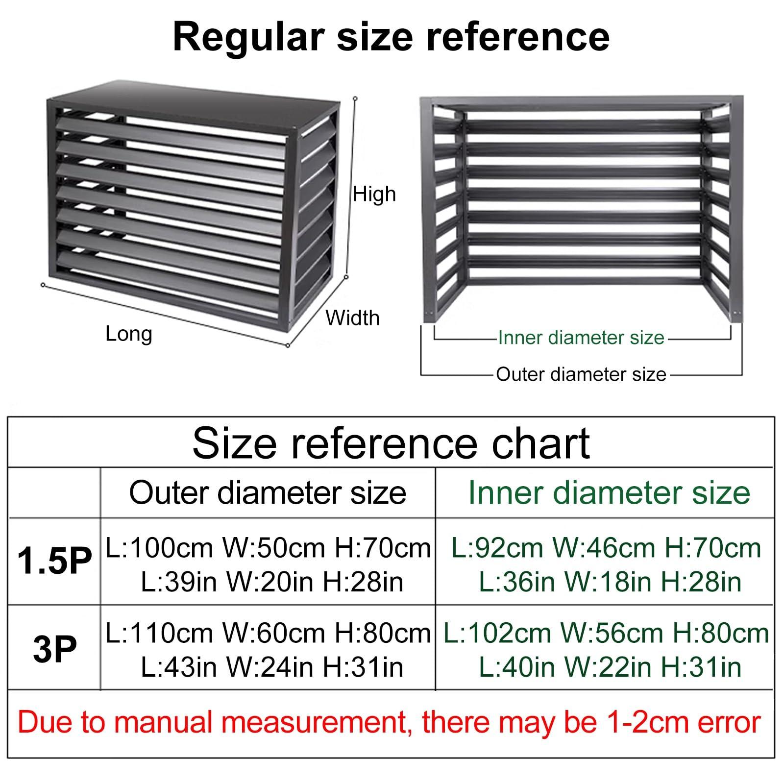 TRUNXUCL TRUNXUCL Aluminum Air Conditioner Covers for Outside Units, Anti Theft Sturdy Air Conditioner Privacy Fence Air Conditioner Fence for Outdoor (Color : Brown, Size : 110x80x60cm/43x32x24in)