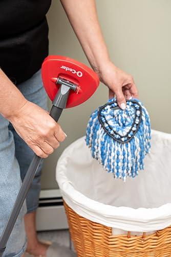 O-Cedar O-Cedar EasyWring RinseClean Microfiber Spin Mop & Bucket Floor Cleaning System with 3 Extra Refills, Plastic, Grey