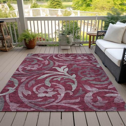 Addison Rugs Addison Rugs Chantille ACN764 Garnet 10' x 14' Indoor/Outdoor, Machine Washable, Easy Clean, Non Shedding, Bedroom, Living Room, Dining Room, Kitchen, Patio Rug