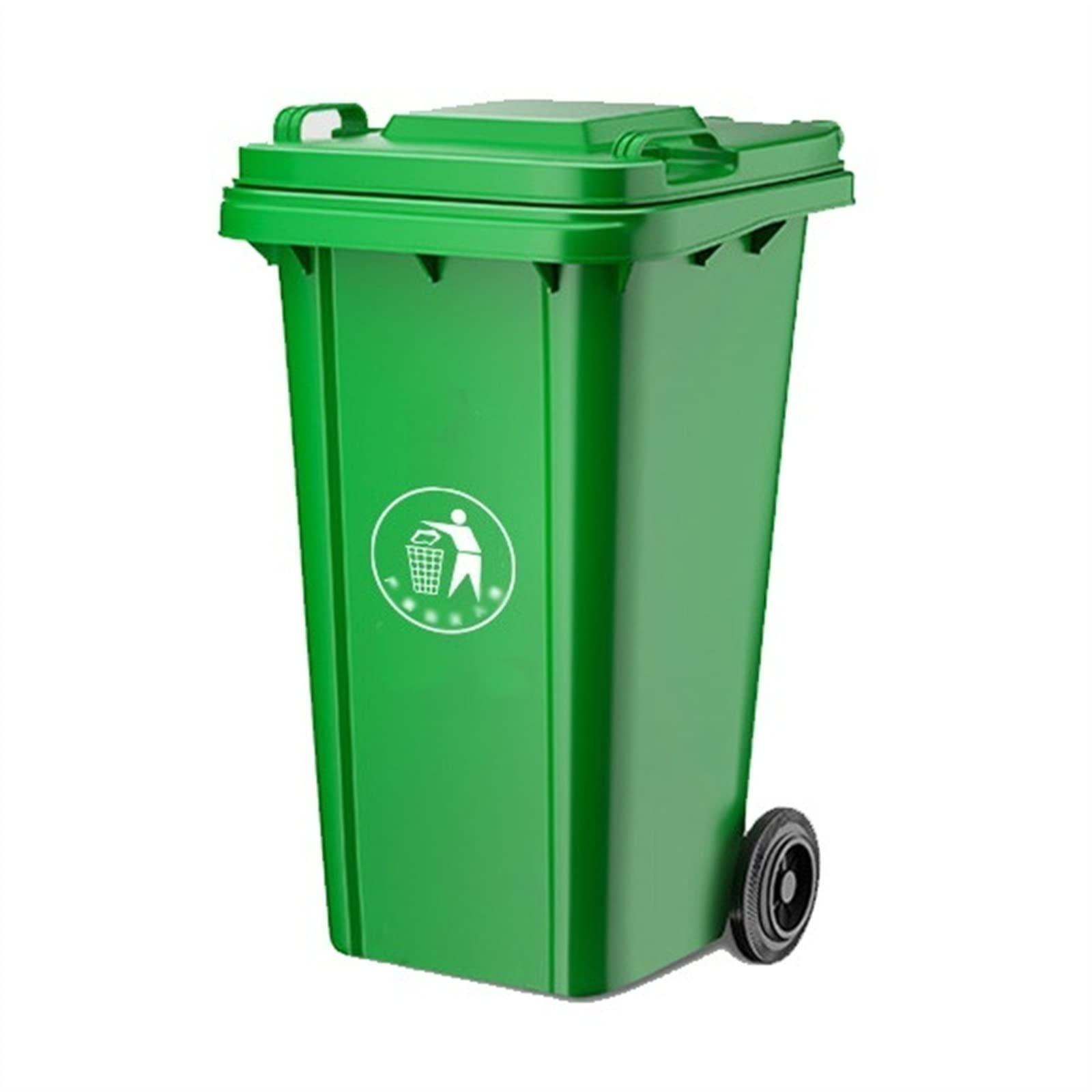 HEXEH Outdoor Trash Can Waste Container with Lid, Heavy-Duty Outdoor Garbage Can with Handles, Green, Heavy-Duty Construction, Perfect Back Yard, Deck, or Garage Trash Can Outdoor Waste Bins ( Size : 100L )