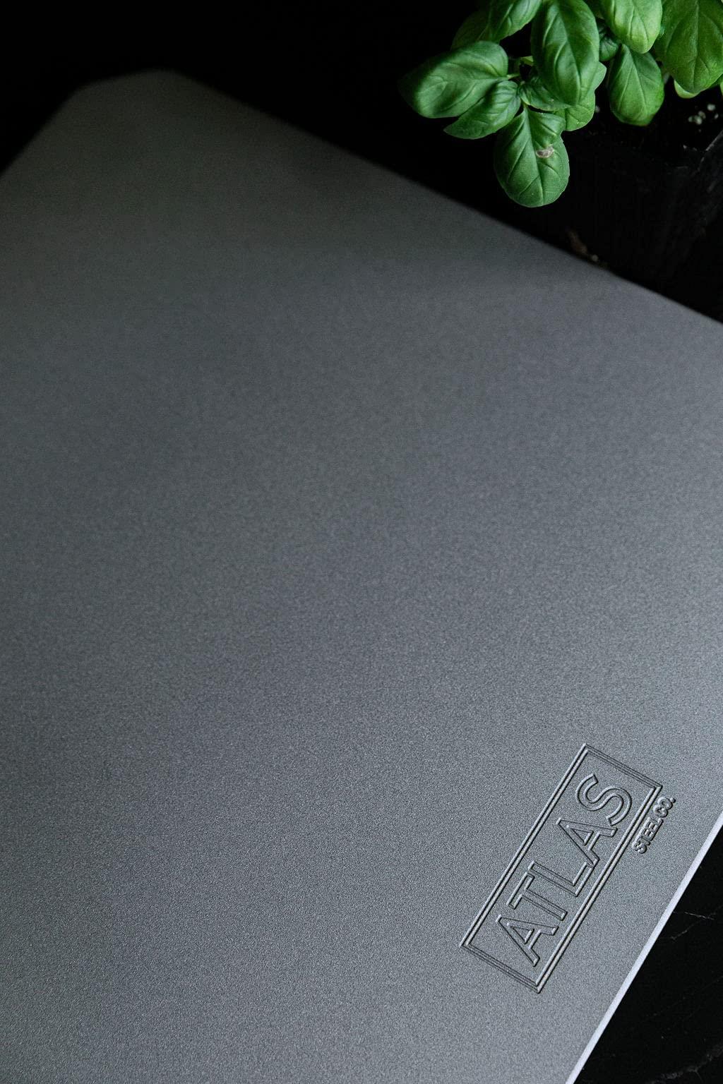 ATLAS STEEL CO. Baking Pizza Oven Steel for ANOVA Precision Oven 16.33 x 12.25, 1/4 Thick | Pizza Steel | Bread Baking Steel | Oven | Rounded Edge | Sandblasted | Made in Canada | Combi Oven