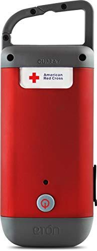 Eton Eton - American Red Cross Clipray Crank-Powered, Clip-On Flashlight & Smartphone Charger,Cherry Red,Hand Crank, Hands Free Carabiner Clip, Pack of 2