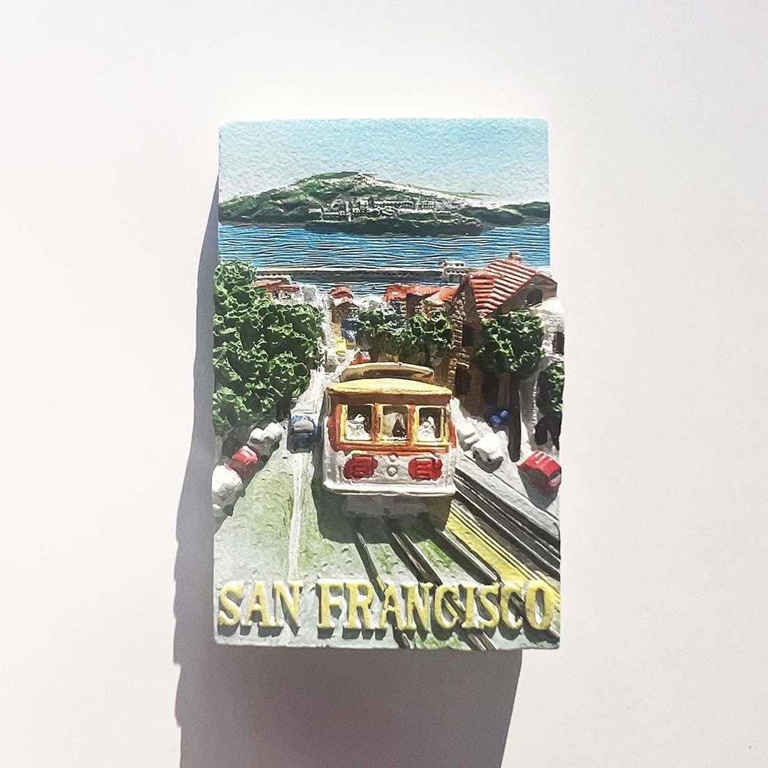 Wedarego USA 3D San Francisco Fridge Magnet Souvenir Gift,Resin Handmade San Francisco Refrigerator Magnet Home & Kitchen Decoration Collection