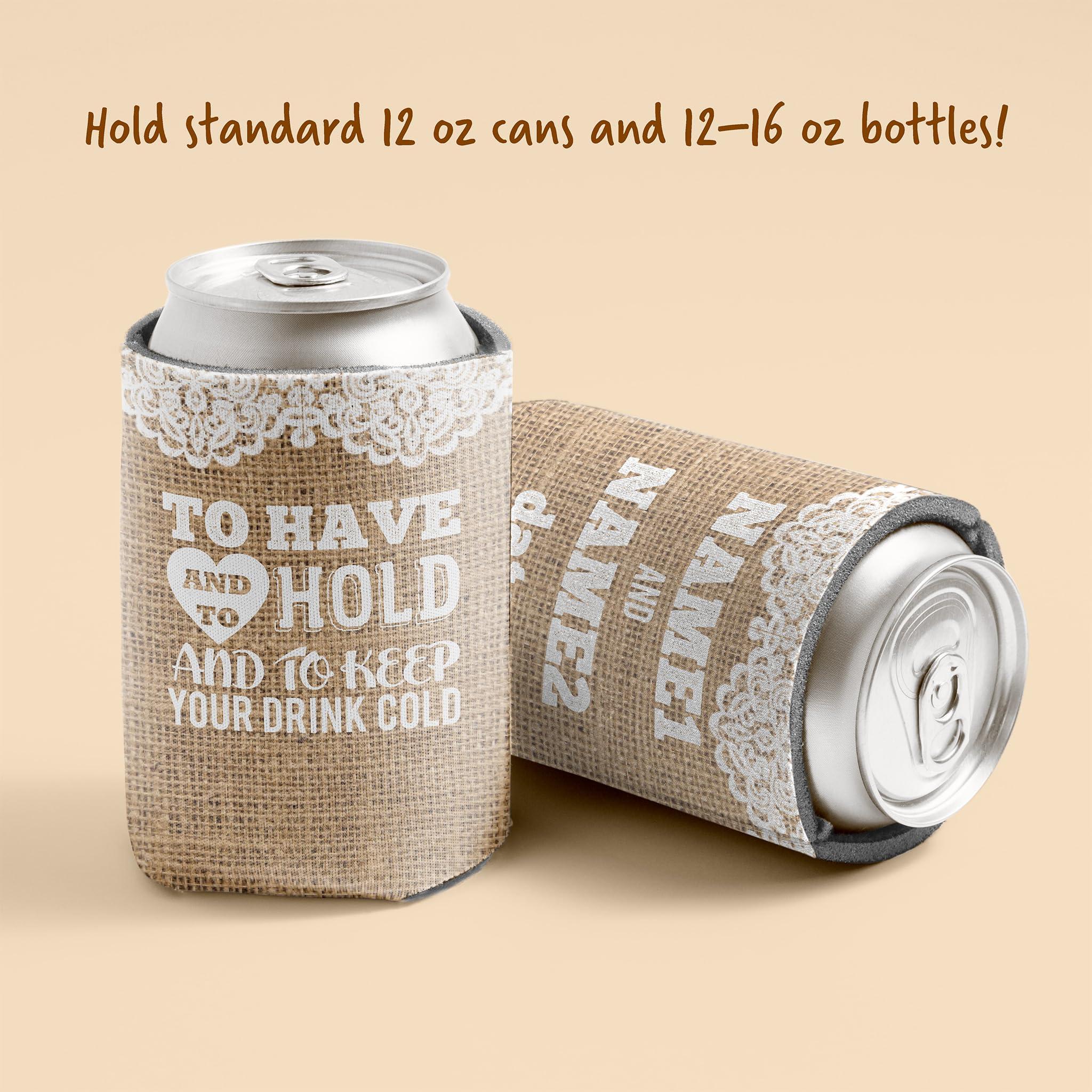VictoryStore VictoryStore Can and Beverage Coolers: Custom Rustic Burlap To Have And To Hold Wedding Can Coolers (50)