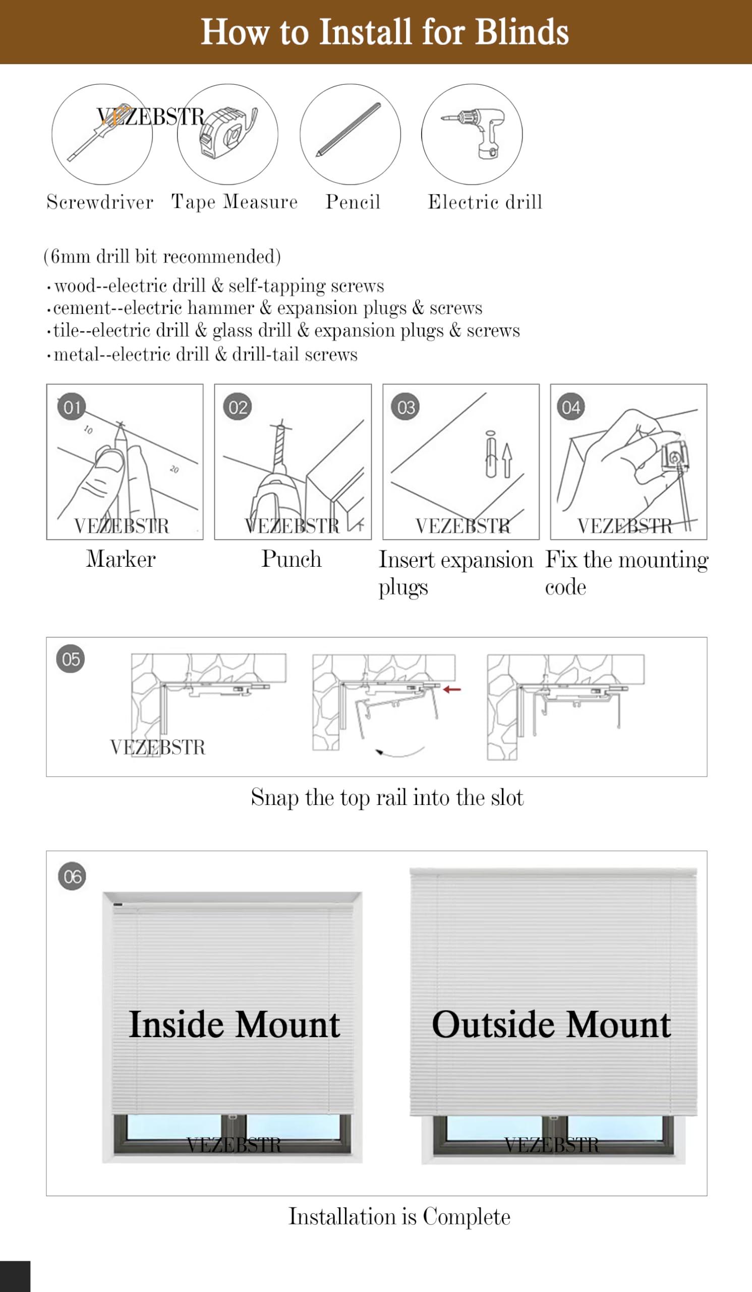 VEZEBSTR Custom 1 Inch Aluminum Blinds for Windows Cordless Mini Venetian Blinds Mini Blinds Aluminum Blackout Horizontal Blind for Bathroom Office RV. Lavender,93" W x(12" H to 98" H Customize)