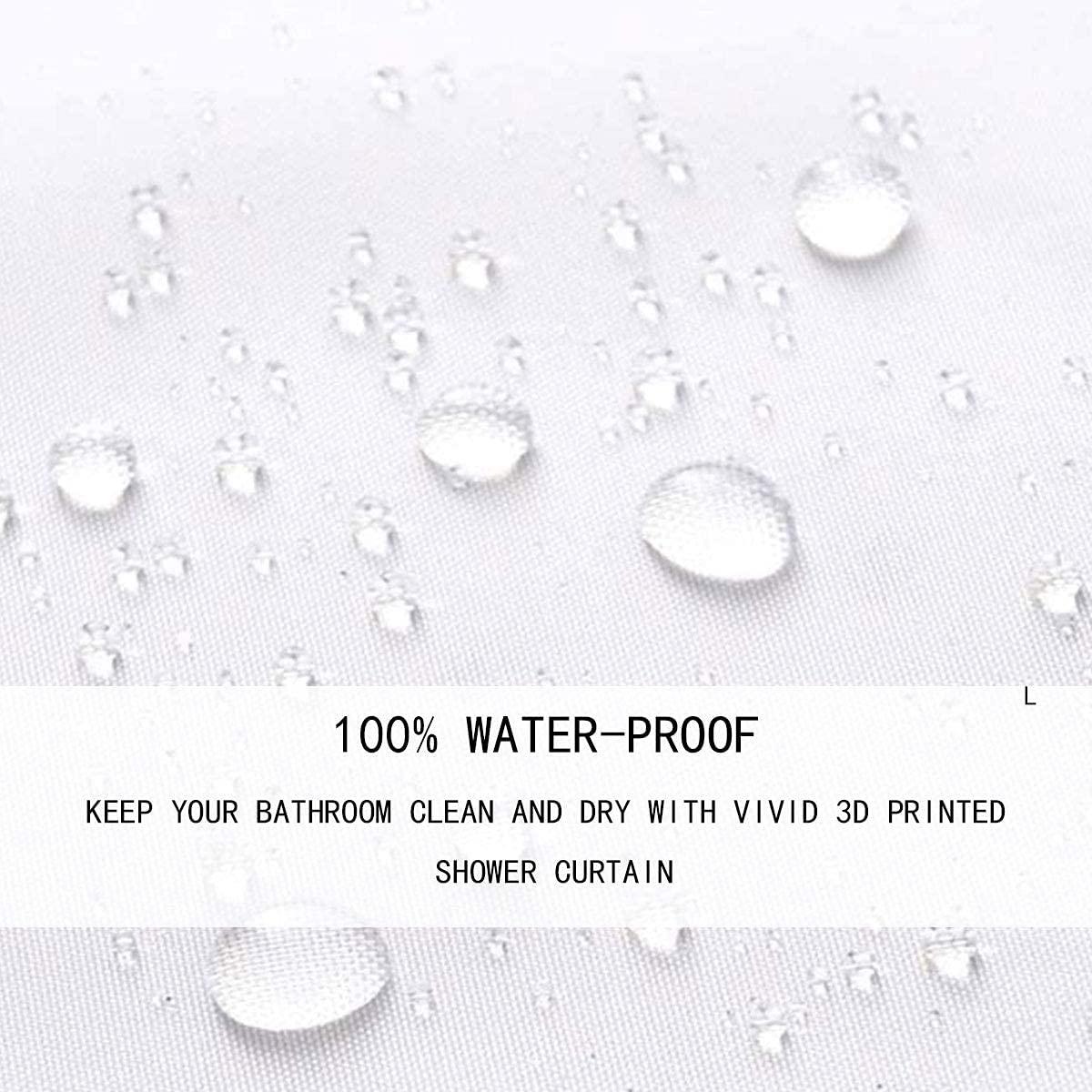 Homewish Ice Hockey Kids Shower Curtains,Winter Event Ball Sport Game Bathroom Curtains for Boys Adults,Athlete Silhouette Graffiti Red Blue Stylish Waterproof Curtains for Bathtub,12 Hooks Suits,72\"W x 78\"L