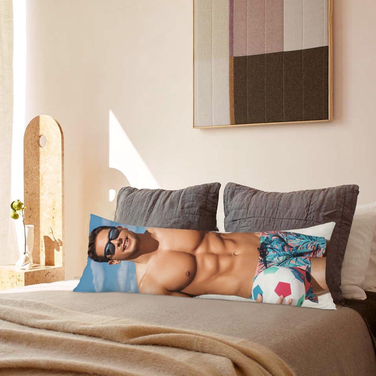 TUSANEII Custom Pillow Case Customized Pillow with Picture Long Body Pillowcase Personalized Throw Pillow Cover, Valentines Anniversary Love Keepsake Gifts Two-Sides Design, Black 54\"x20\"