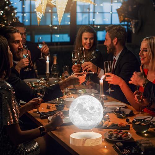 VGAzer VGAzer Levitating Moon Lamp,Floating and Spinning in Air Freely with 3D Printing LED Moon Lamp Has 20 Modes for Unique Gifts,Room Decor,Night Light,Office Desk Toys (Wooden Base 3 Colors)