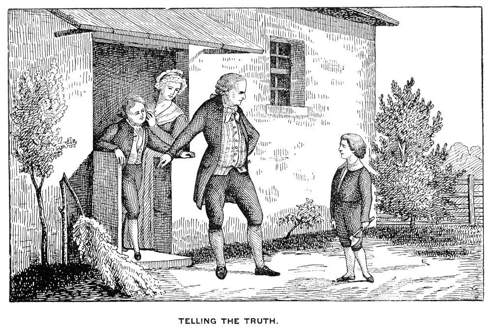 Posterazzi George Washington N(1732-1799) 1St President Of The United States Father I Cannot Tell A Lie I Cut The Tree Engraving Illustrating Parson Weems Popular Fiction Of Washington And The Cherry Tree 1800S