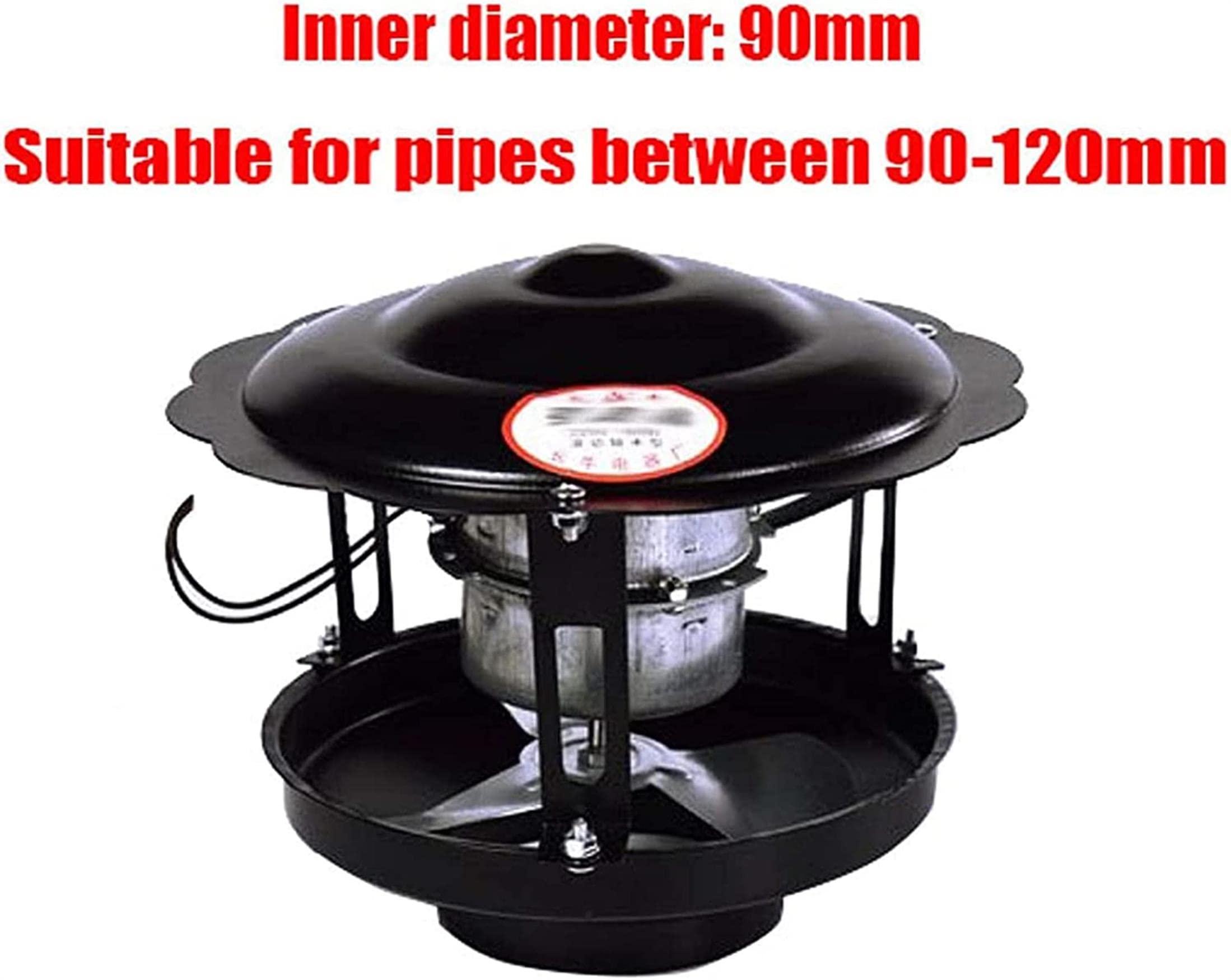 BTURYT BTURYT Chimney Fan Chimney Smoke Evacuator, 50W/60W/100W Fireplace Exhaust Fan Flue Fan Chimney Draft Inducer Chimney Exhaust Fan for Fireplace(Black)