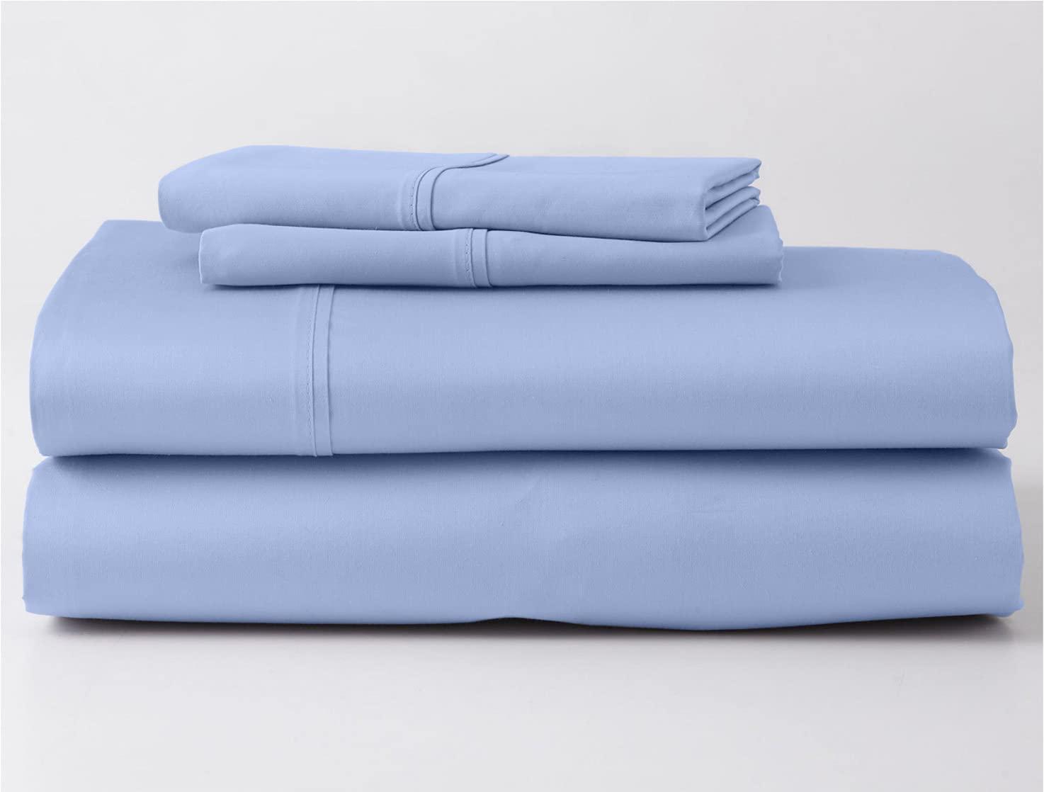 Maayu String Alaskan King Size Luxury 800 Thread-Count 100% Egyptian Cotton Bed Sheets Sheet Set Sateen Weave for Soft & Silky Feel Long Staple Cotton 30 Inch Deep-Pockets - Alaskan King, Light Blue