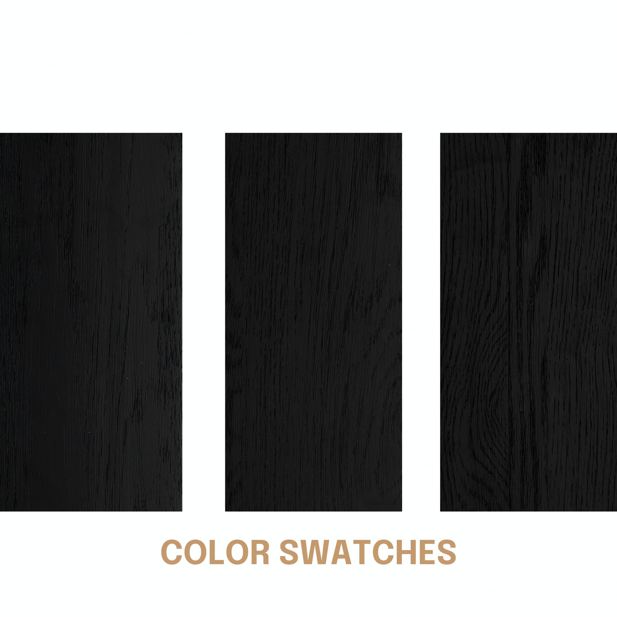 NTC NTC Gem Wooden Bed Frame with Headboard and Natural Rattan, Solid Oak Foundation with Silent Slats, 1000 Lb Capacity, Effortless Assembly, Queen - Burnt Black