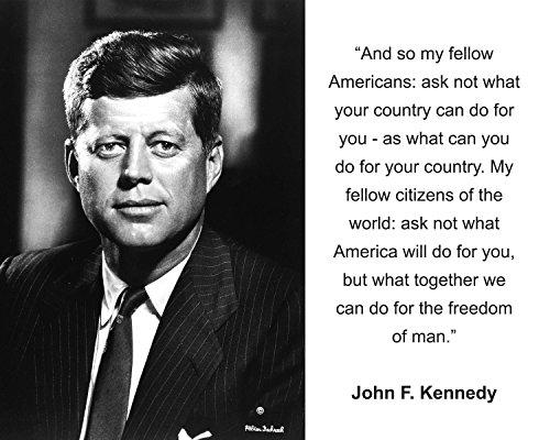 WeSellPhotos John F. Kennedy "And so my fellow Americans" Quote 8x10 Photo