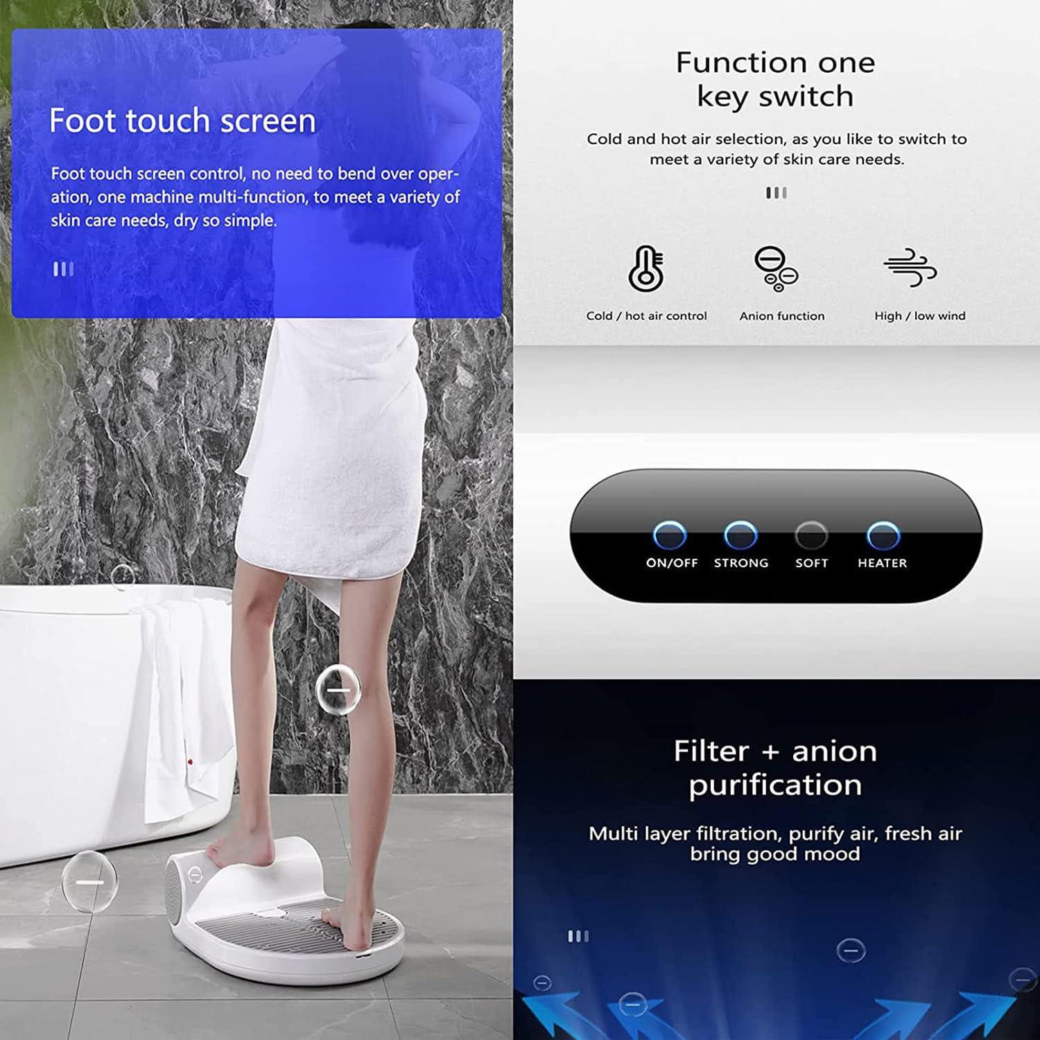 DAZULI Body Dryer, Body Dryer After Shower, 1350W Air Shower,Negative Ions Body Heater Blow Dryer,Drying Machine Hand Dryer for Home and Bathroom, Ideal for People with Mobility Problems,110V