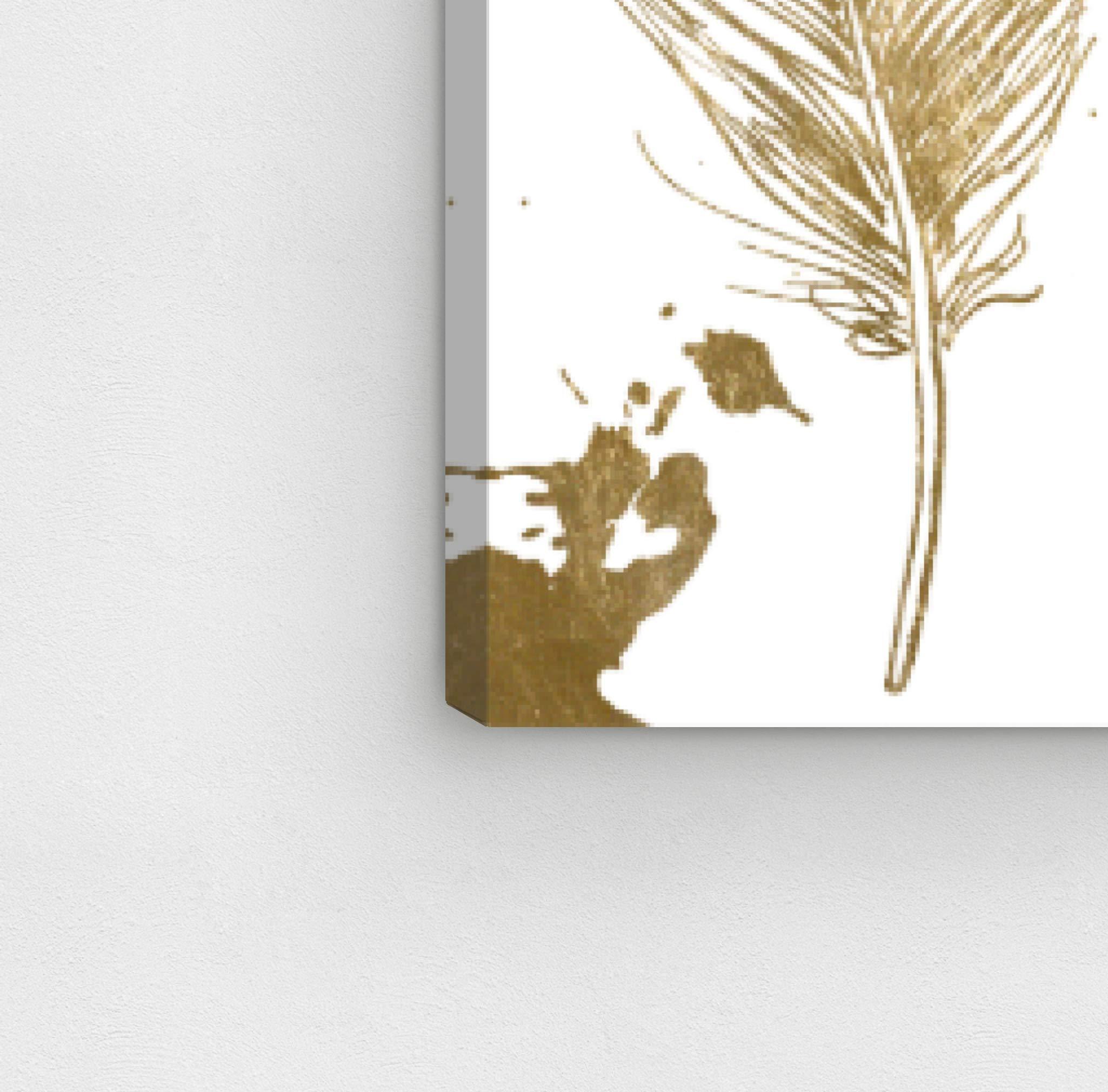 The Oliver Gal Artist Co. The Oliver Gal Artist Co. Fashion and Glam Wall Art Canvas Prints Feathers Foil\' Home Dcor, 16\" x 24\", Gold, White