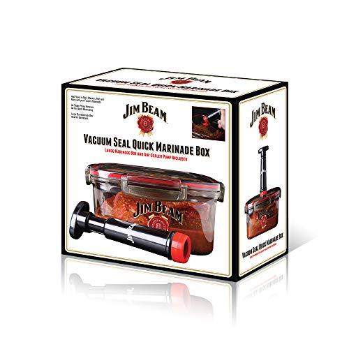 Jim Beam Jim Beam Vacuum Seal Marinade Box, Air Sealed Pump, Removes air from the Marinade Box, Speedy Marination Process, Barbecue and Grilling Marinator, Perfect Marination of Beef, Chicken and Fish