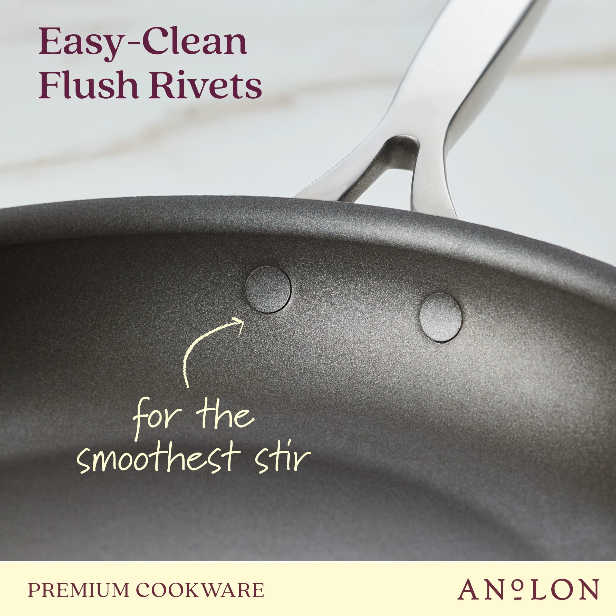 Anolon Anolon Ascend Hard Anodized Nonstick Frying Pan/Skillet - Good for All Stovetops (Gas, Glass Top, Electric & Induction), Dishwasher & Oven Safe with Stainless Steel Handle, 12 Inch - Bronze