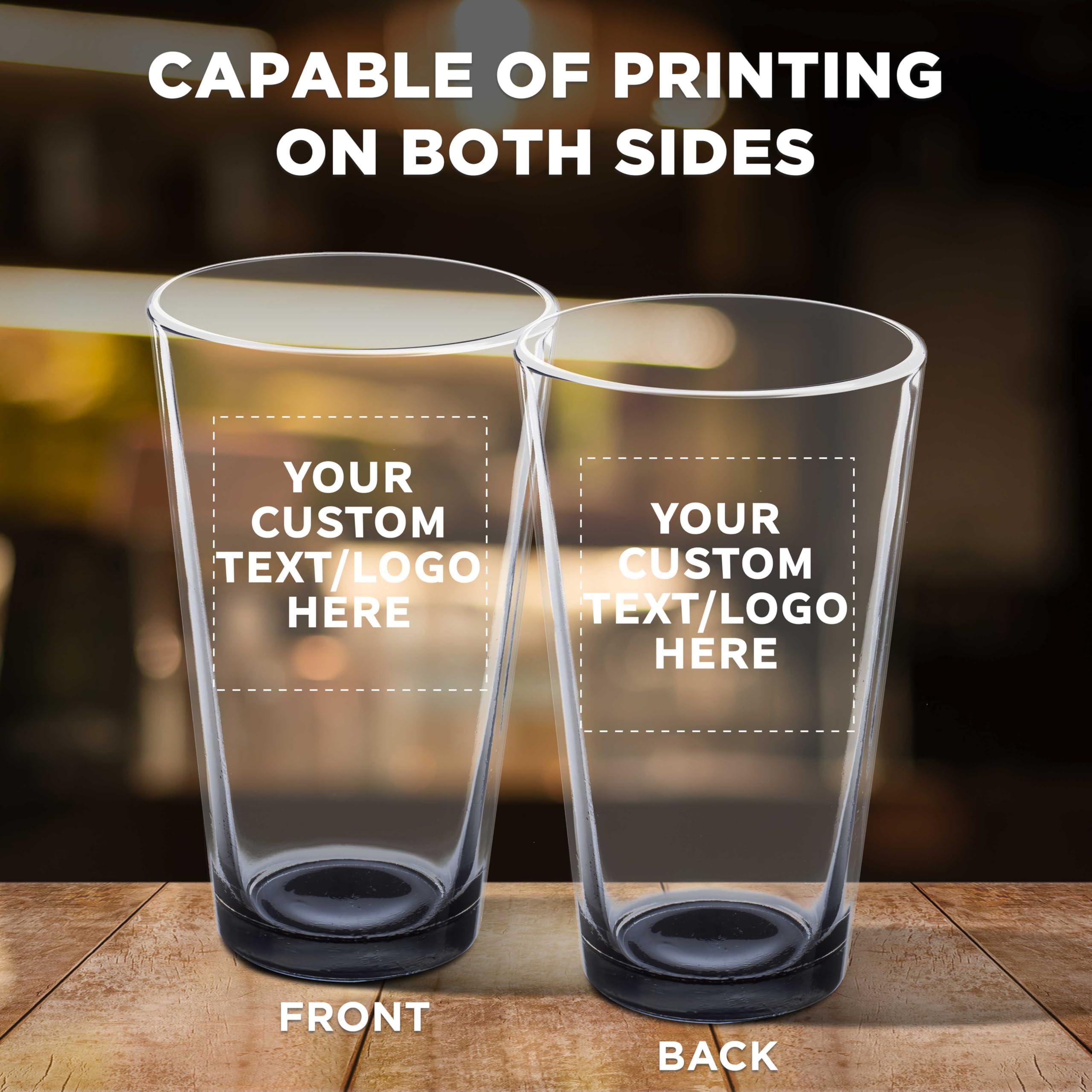 DISCOUNT PROMOS Custom Libbey Pint Glass 16 oz. Set of 50, Personalized Bulk Pack - Beer Glasses, Heavy Duty Drinkware - Black