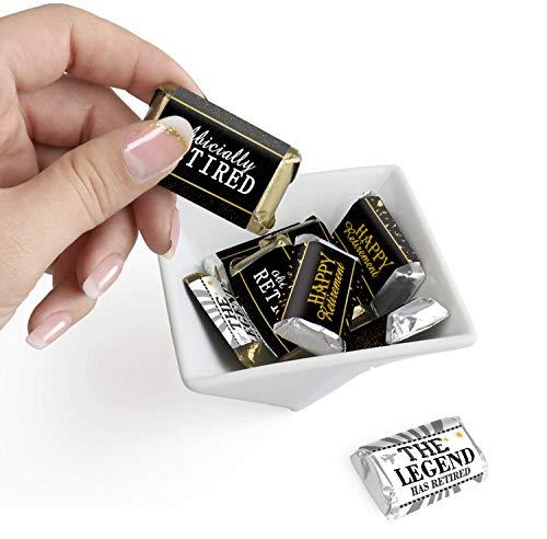 PANHUI Happy Retirement Party Mini Candy Bar Wrappers - Retirement Party Favors - 45 Stickers