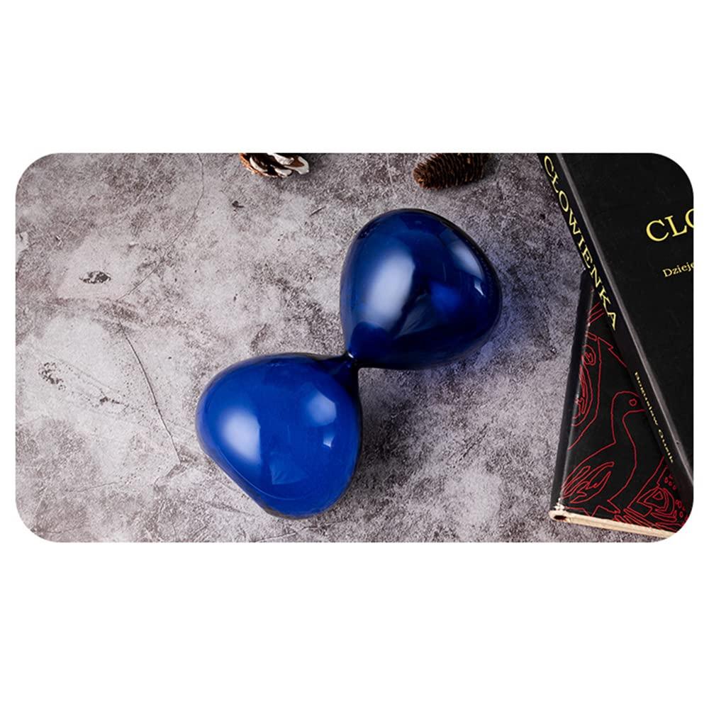 YXBOMG Hourglass 15 Minute Sand Timer Dark Blue Glass, Sand Clock Time Control Measurement Children Games Tools Office Desktop Decoration