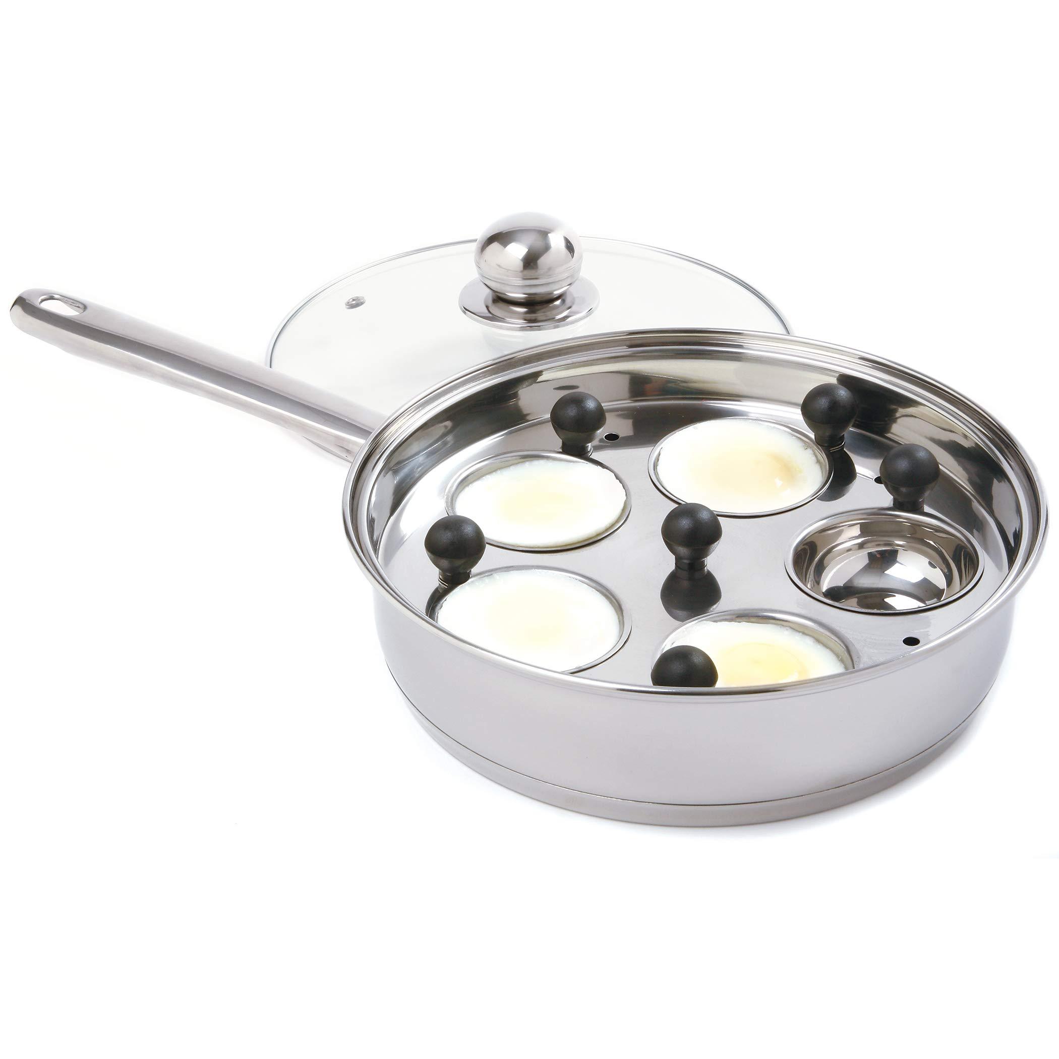 Norpro Norpro Stainless Steel Egg Poacher/Skillet Set, 10\", Silver, 1 Liters