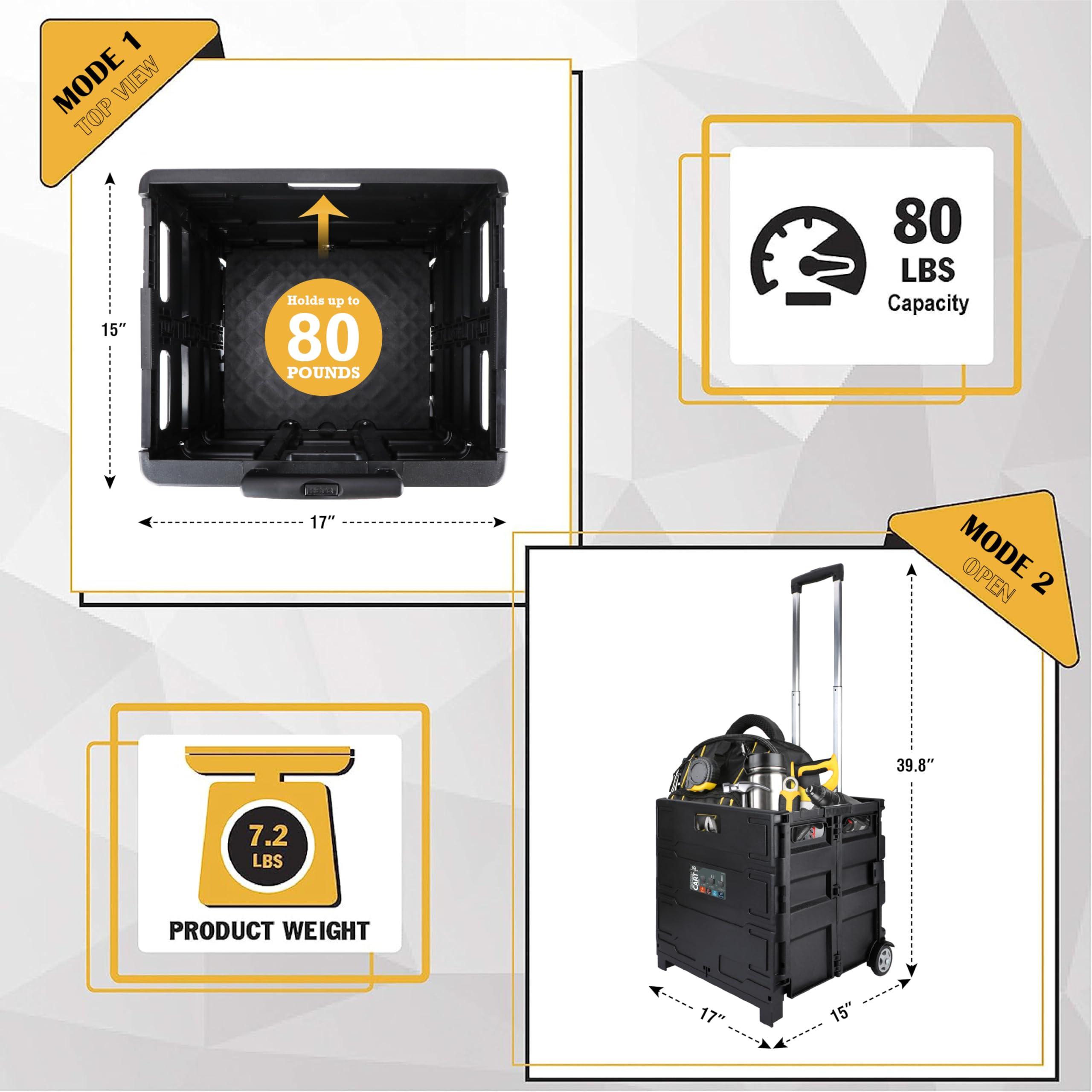 Olympia Tools Olympia Tools 85-010 Grand Pack-N-Roll Portable Tools Carrier with Telescopic Handle, 80 Lb. Load Capacity, Black