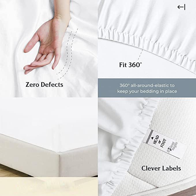 Silentnight Silentnight RV King (72X80) Burgundy Stripe 100% Egyptian Cotton Sateen Sheet Set, 800 Thread Count Soft & Smooth Durable 4 Piece Set 15\" Inch Deep Pocket Wrinkle & Fade Resistant