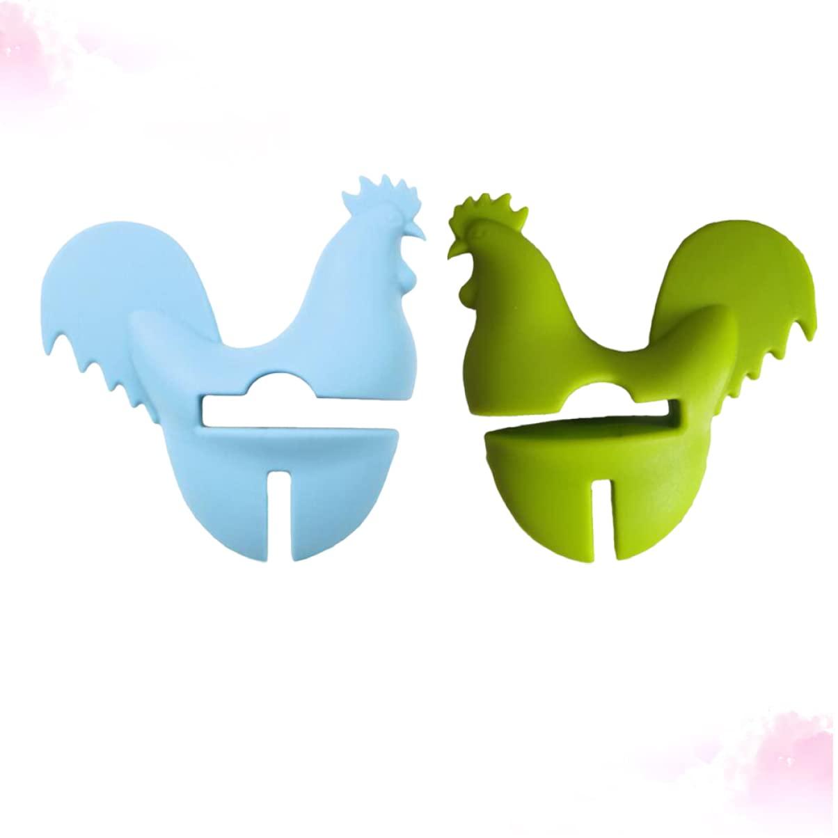 BESTonZON 6 Pcs Mini Oven Mitts Silicone Utensil Holder Oven Mittens Cartoon Pot Clip Spoon Rest Silicone Pot Lid Lifters Pot Side Clip Rest Pot Overflow Stopper Anti-scald Pot Clip The Bird