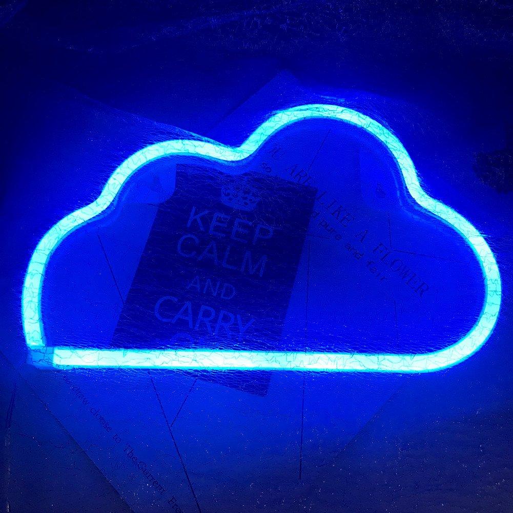 QiaoFei QiaoFei Cute Blue Neon Light,LED Cloud Sign Shaped Decor Light,Marquee Signs/Wall Decor for Christmas,Birthday Party,Kids Room, Living Room, Wedding Party Decor(Blue)