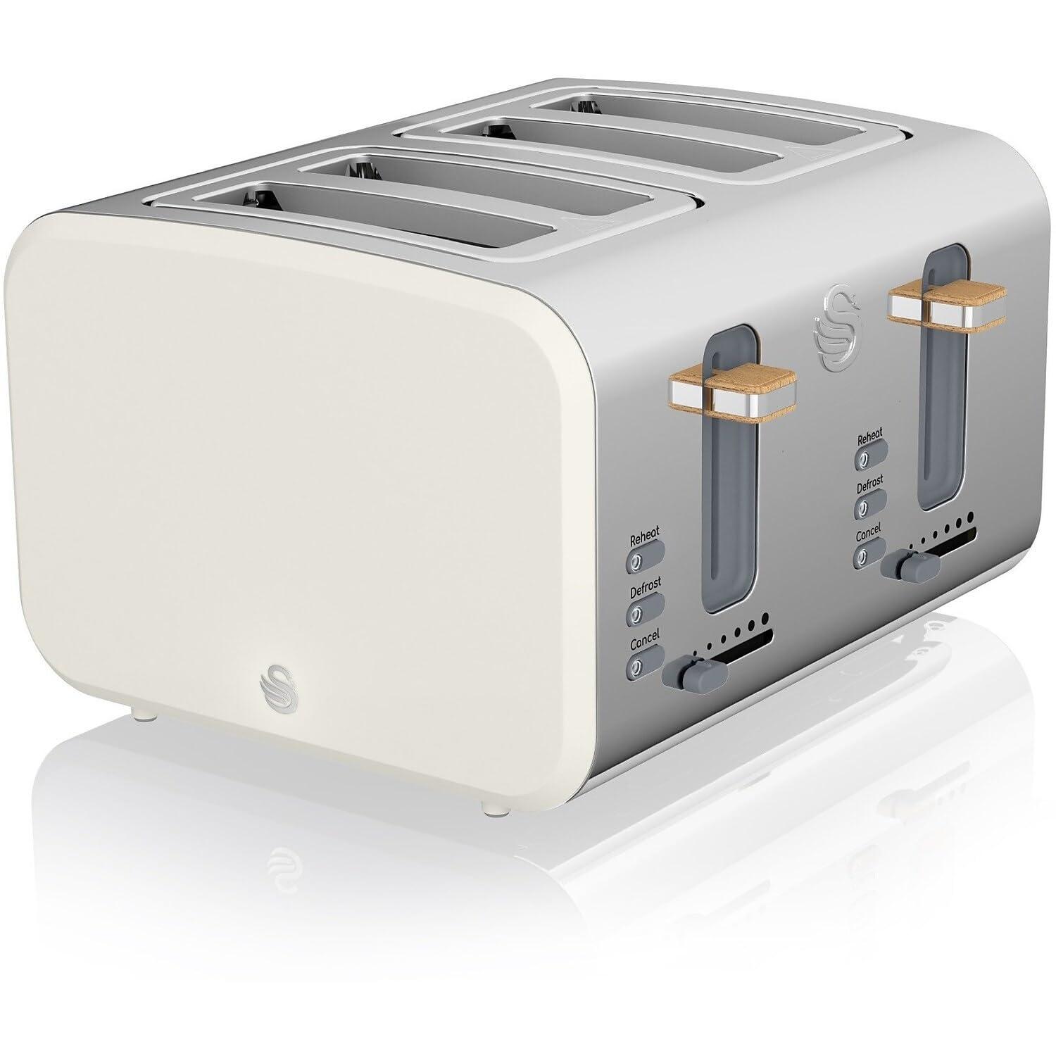 Swan Swan ST14620WHTN Nordic Toaster, 7.9\"x13\"x11.4\", Cotton White