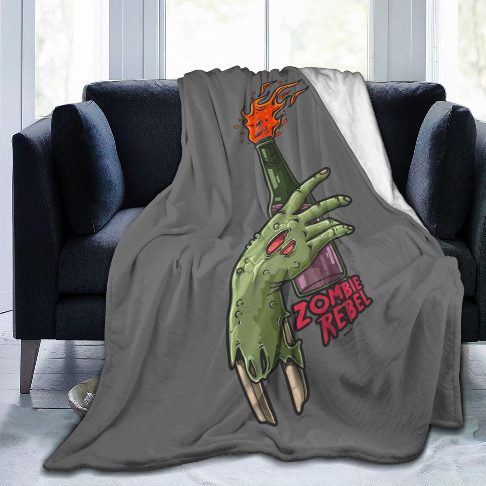 SIYTUAU Zombie Rebel Throw Blanket for Couch 50\"x40\" Cozy Soft Sofa Chair Bed Throw Blankets Flannel Blanket