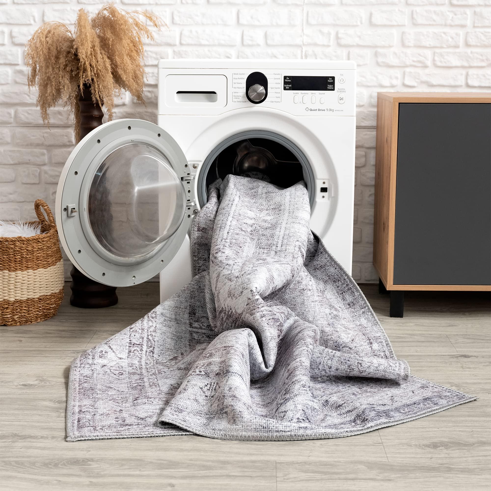 Bloom Rugs Bloom Rugs Washable Non-Slip 10 ft Runner - Blue Traditional Runner for Entryway, Hallway, Bathroom, and Kitchen - Exact Size: 2.5\' x 10\'