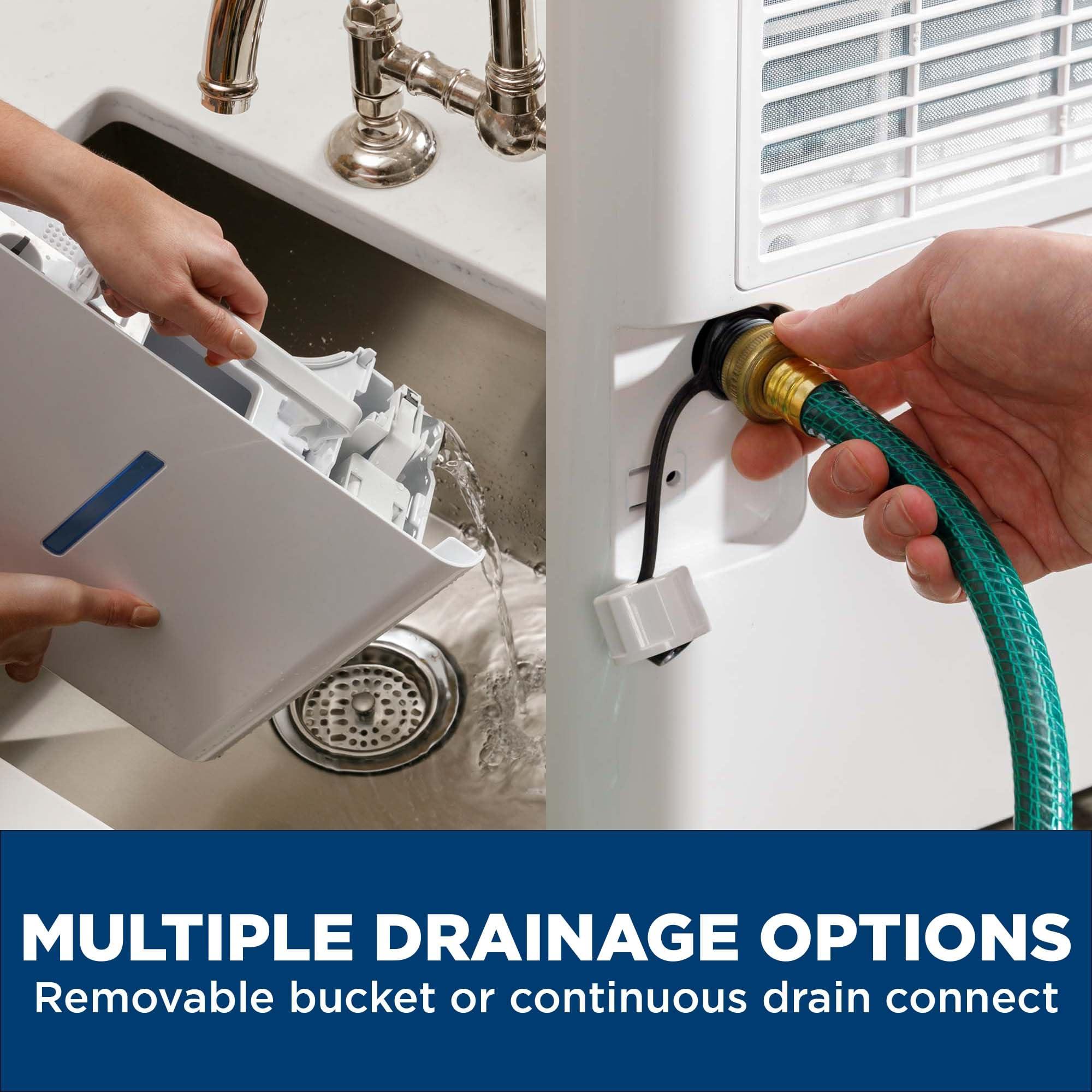 GE Lighting GE Energy Star Portable Dehumidifier for Basement, Bedroom, Bathroom, Closet or Small Rooms up to 1500 Sq Ft, 22 Pint with Removable Bucket and Continuous Drain Connect for Auto or Manual Drainage