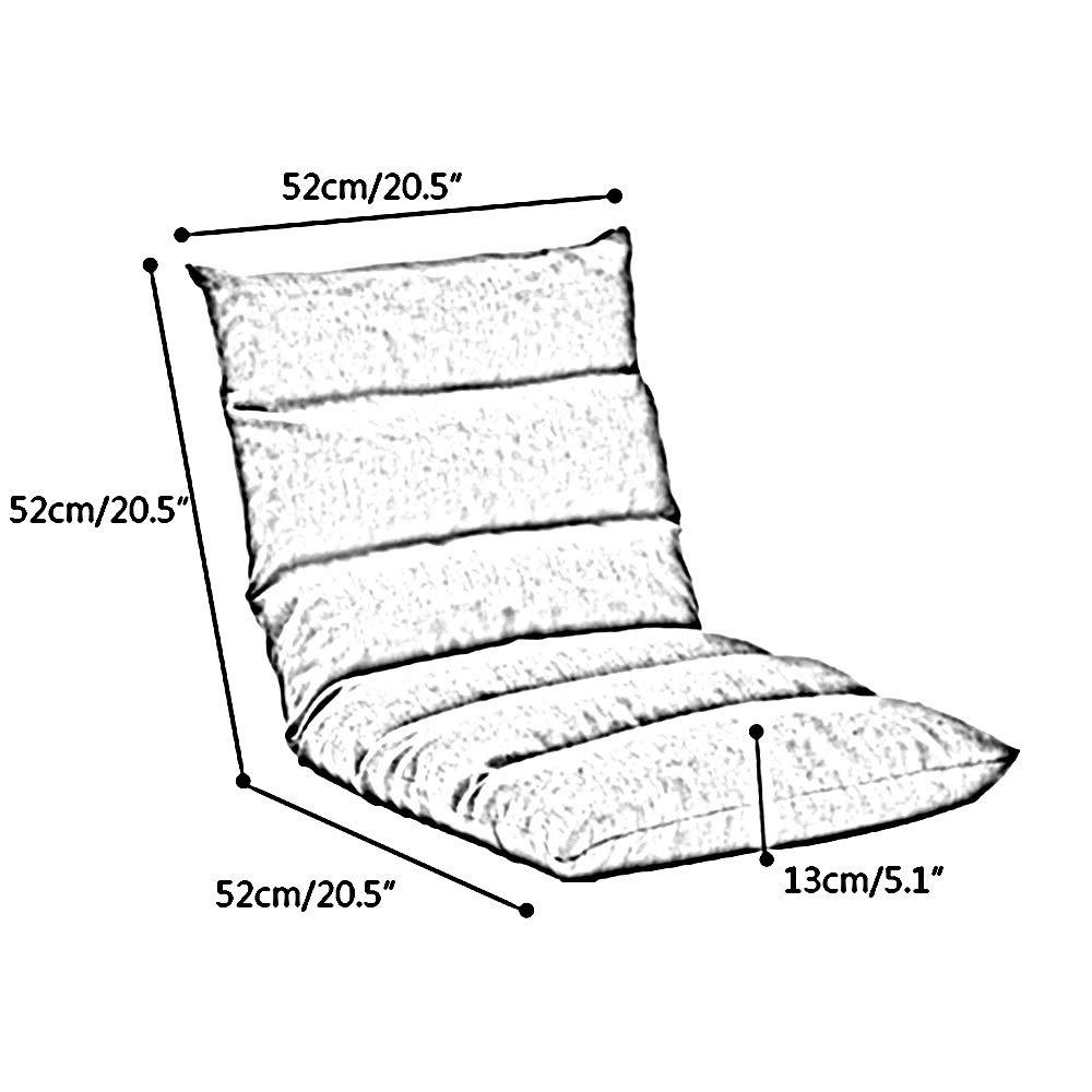 Bseack Floor Chair Foldable Single Floor Chair 5 Gears Freely Adjustable Lazy Sofa Removable and Washable Floor Cushion with Backrest Meditation Chair (Color : Dark Gray)