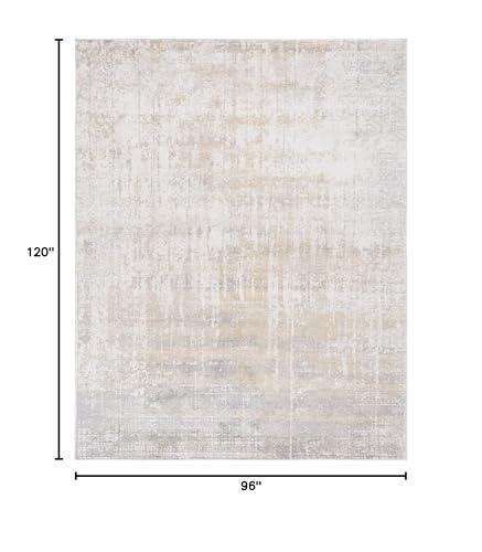 Safavieh SAFAVIEH Adirondack Collection Area Rug - 8' x 10', Creme & Gold, Modern Abstract Design, Non-Shedding & Easy Care, Ideal for High Traffic Areas in Living Room, Bedroom (ADR207A)