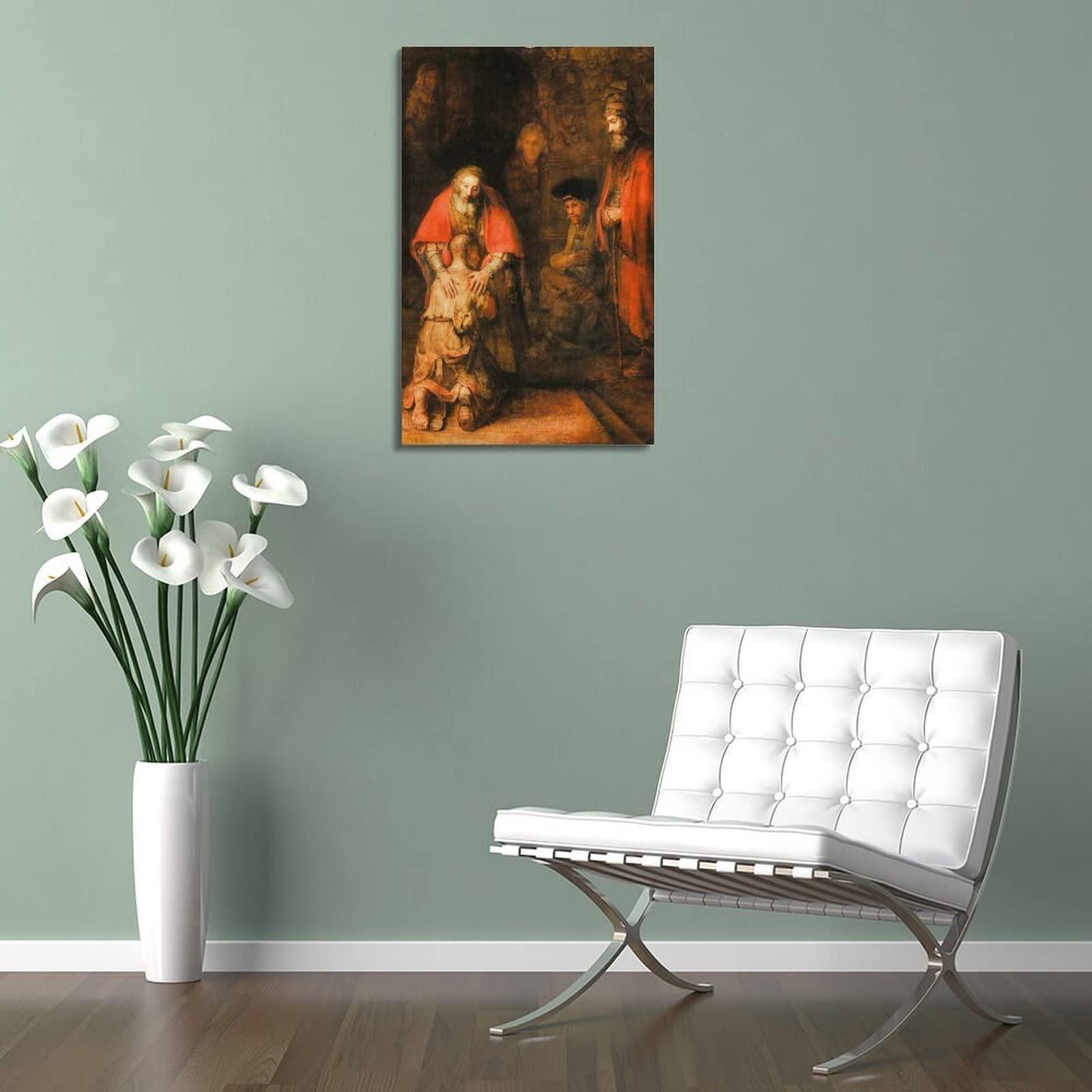 HAATTI The Return of The Prodigal Son By Rembrandt Harmenszoon Van Rijn Giclee Paper Poster Clear Reproduct Print Photo Art Painting Canvas Poster Home Decorative Bedroom Modern Decor Posters Gifts 08x12inch