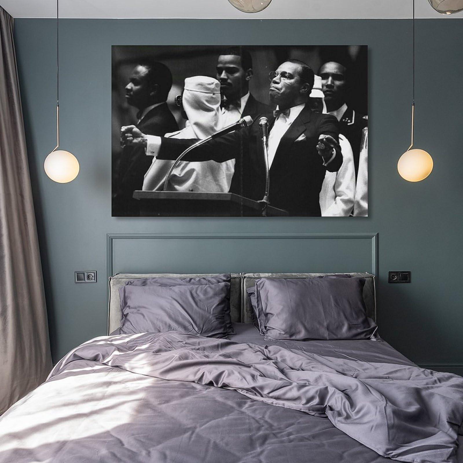 AAHARYA Louis Farrakhan Poster Islamic Religious Leader Portrait Inspirational Quotes Canvas Print Art (5) Canvas Painting Wall Art Poster for Bedroom Living Room Decor 20x30inch(50x75cm) Unframe-style