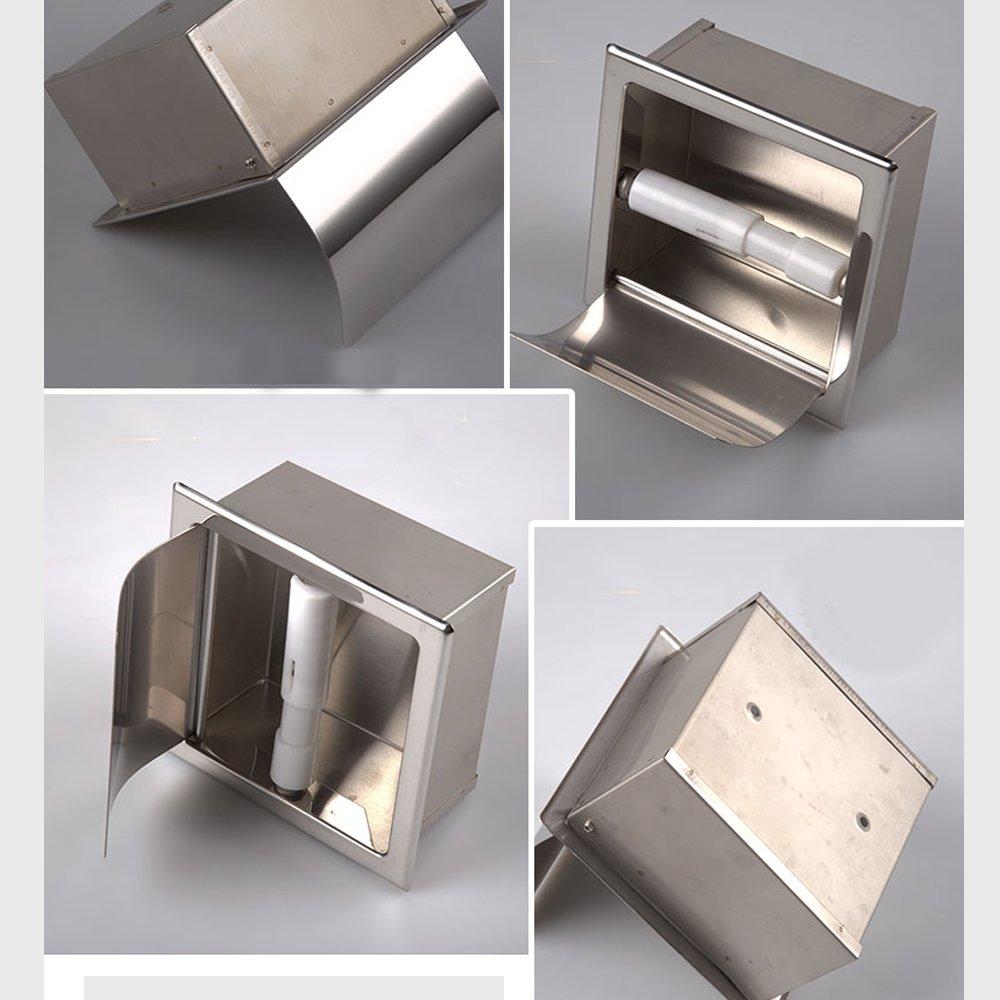 LUANT LUANT Recessed Paper Holder for Bathroom Storage, Toilet roll Holder, Stainless Steel, Polished Chrome