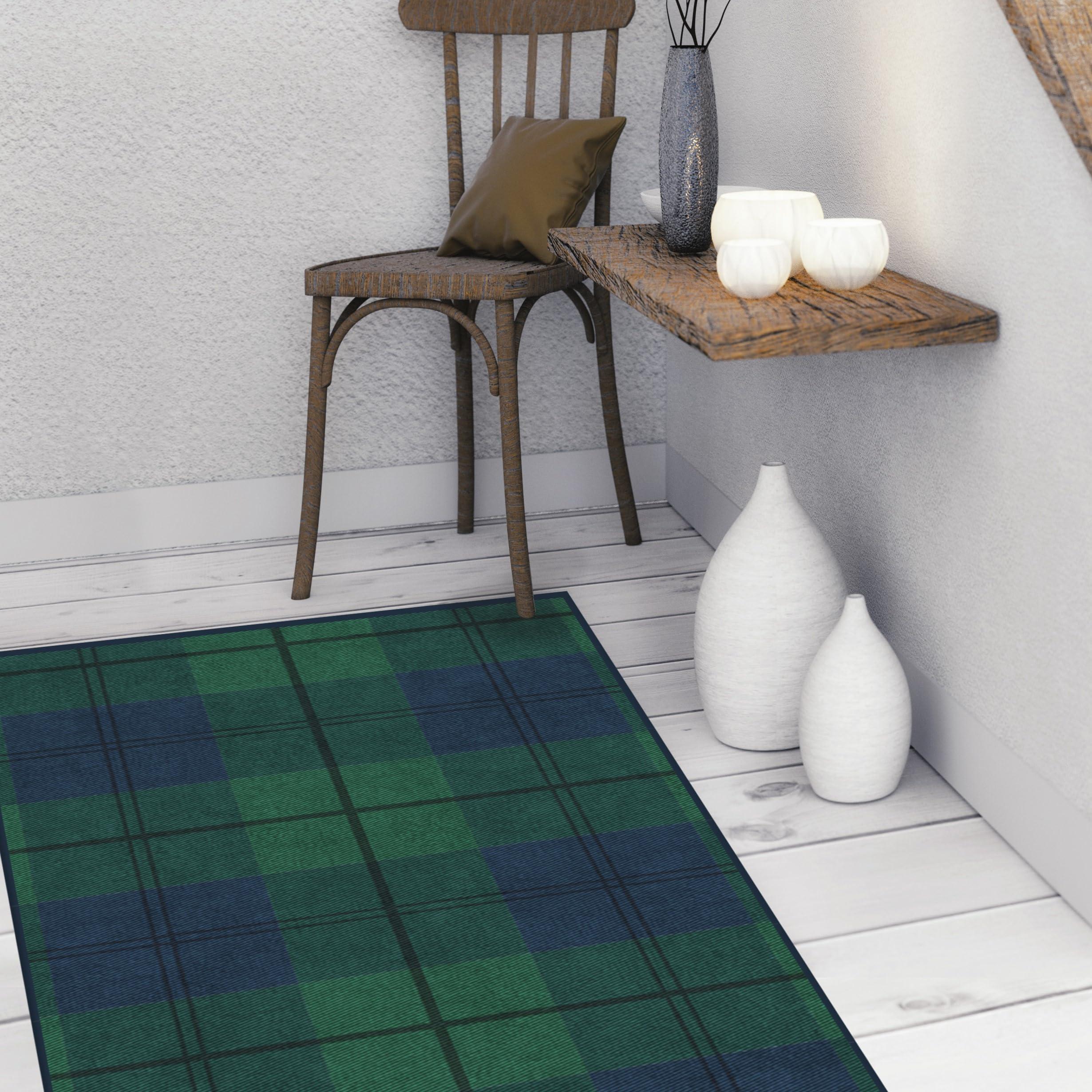 RUGGABLE Ruggable Washable 2x3 Area Rug, Buffalo Plaid, Premium Winter Rugs for Living Room, Bedroom, Kitchen, Office, Classroom with Gripper Non Slip Pad, Buffalo Plaid Blackwatch