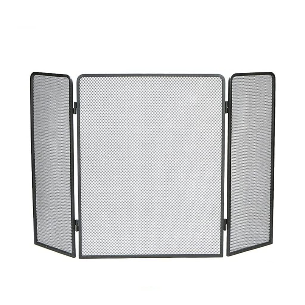 RsFiL Fire Screen/Spark Fire Guard Simple and Modern Fireplace Screen with Net Three Fold Household Simple Fireplace Decoration Partition Spark Guardrail Folding Fire Cover Fireguard