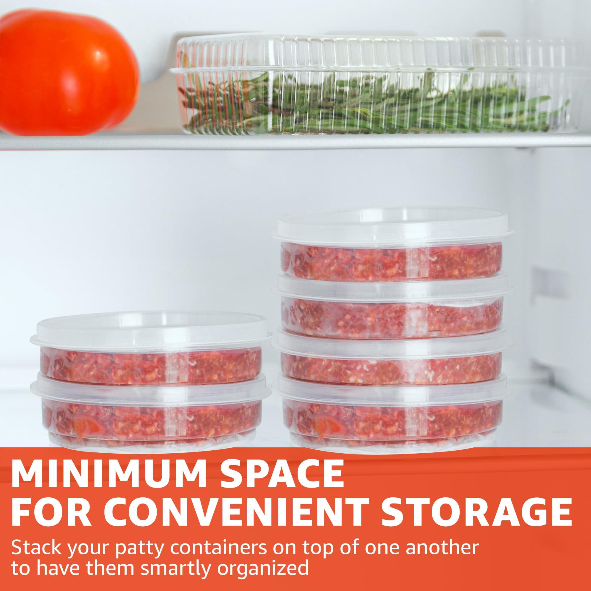 Miles Kimball Mission Gallery Hamburger Press Patty Maker - 4 in1, Burger Mold, Patty Press, 4 Storage Containers, 100 Round Papers - Hamburger Patty Maker Tool for BBQ - Burger Shaper for Meat, Veggie Patties